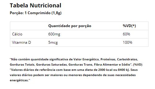 CALCIUM 600 MG + VITAMINA D3 60 CÁPSULAS - VITAMINLIFE