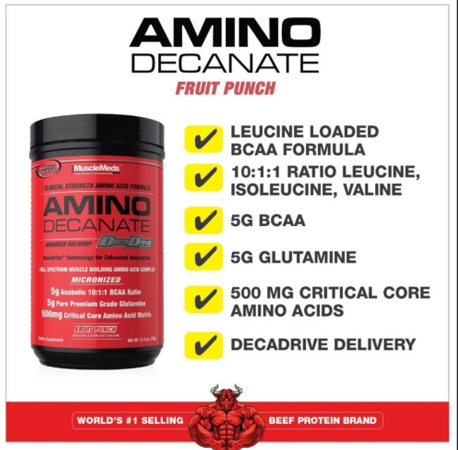 AMINO DECANATE 378 GR - MUSCLEMEDS