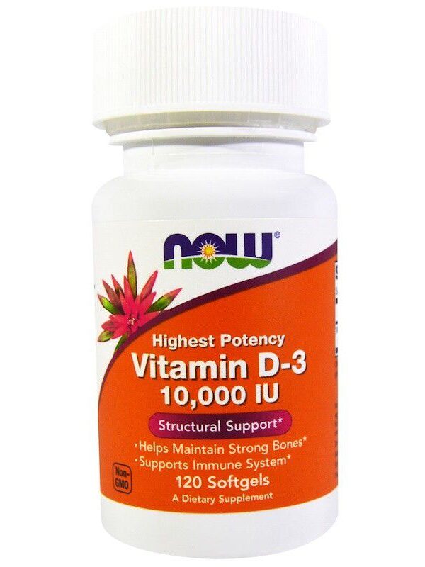 VITAMINA D-3 10.000 IU 120 SOFTGELS - NOW FOODS
