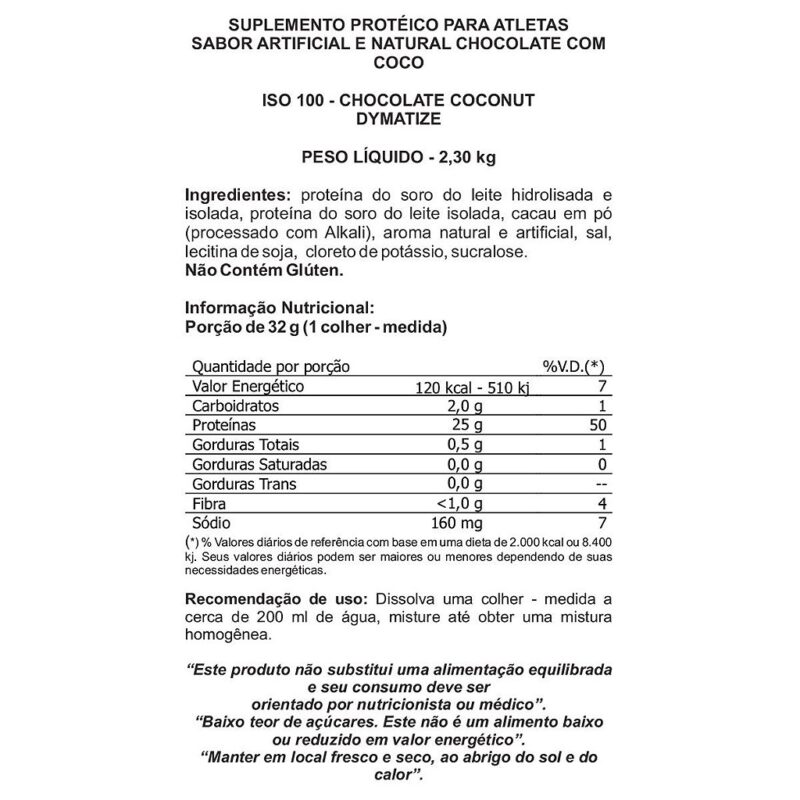 ISO 100 2.3 KG 100% HYDROLIZADO - DYMATIZE