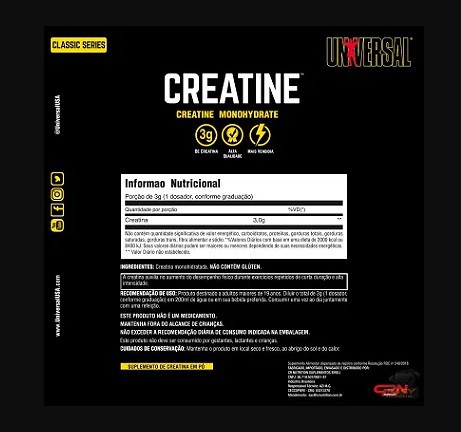 C. MONOHYDRATE 200 GR + 200 GR (COM SELO CR NUTRITION) - UNIVERSAL NUTRITION