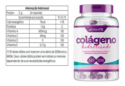 COLÁGENO HIDROLISADO 120 CÁPSULAS - FULLIFE   (VENC 15/05/2021)