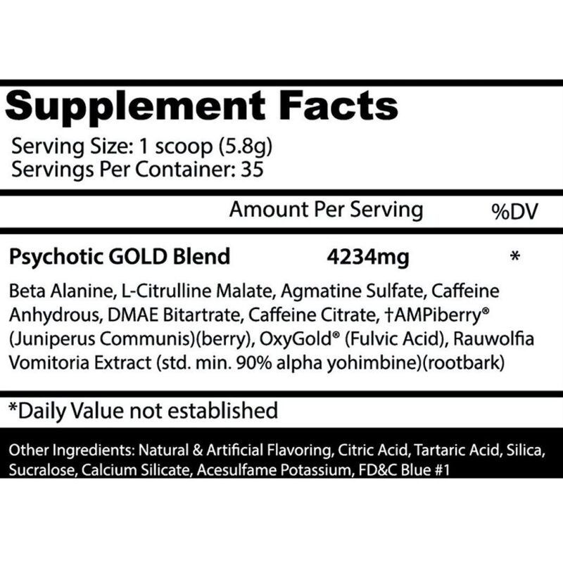 PSYCHOTIC GOL-D PRE-TREINO 214 GR - INSANE LABZ IMPORTADO