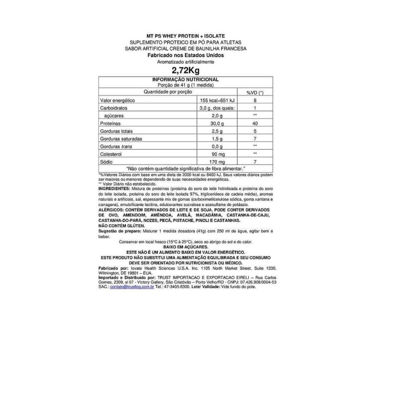 WHEY PROTEIN ISOLATE 2,72 KG - MUSCLETECH