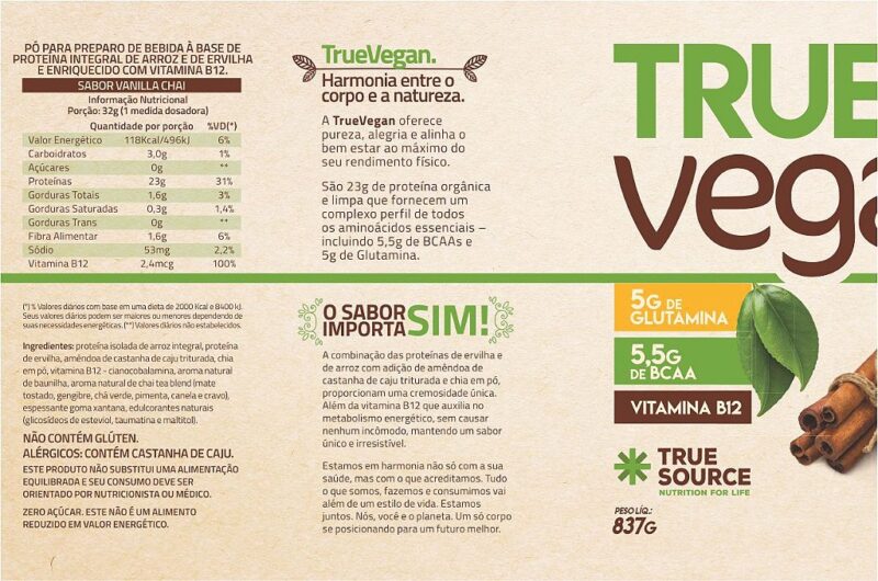 TRUE WHEY VEGAN 837 GRAMAS - TRUE SOURCE