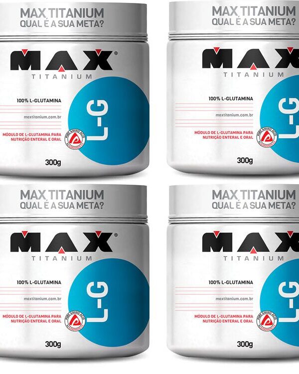 4X GLUTAMINA 300 GR (ATACADO) - MAX TITANIUM