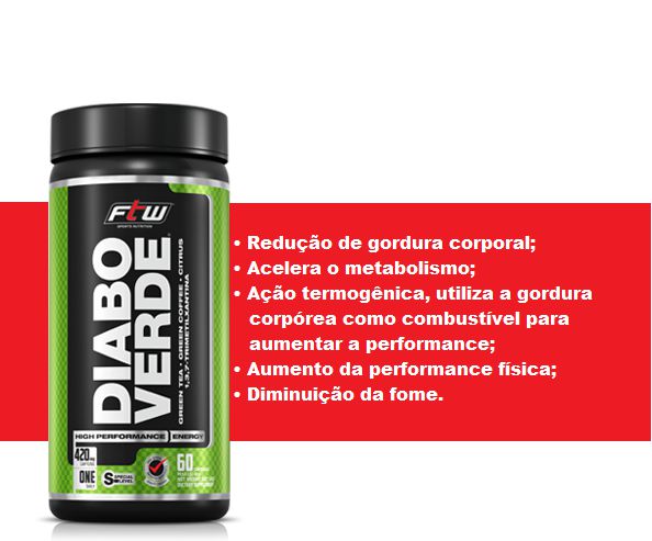 DIABO VERDE 60 CÁPSULAS - FTW SPORTS NUTRITION