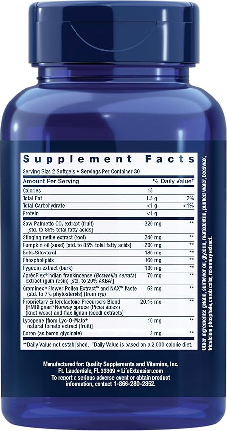 ULTRA PROSTATE FORMULA 60 CAPS - LIFE EXTENSION