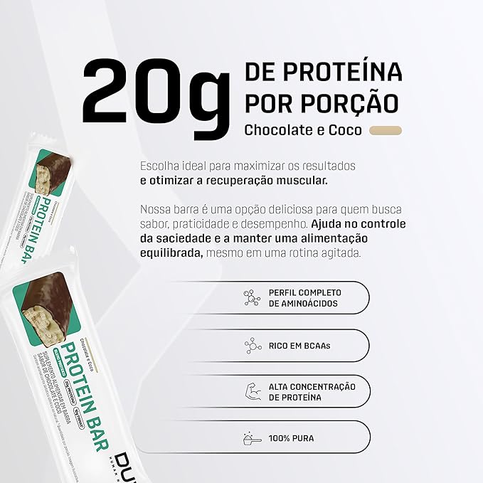 PROTEIN BAR 12 UNIDADES (CHOCOLATE E COCO) 08-2026 - DUX NUTRITION