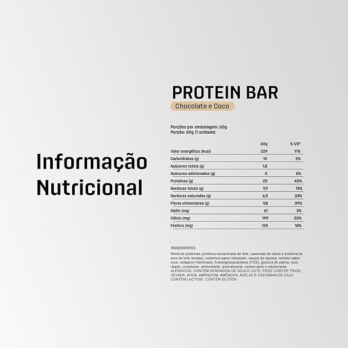PROTEIN BAR 12 UNIDADES (CHOCOLATE E COCO) 08-2026 - DUX NUTRITION