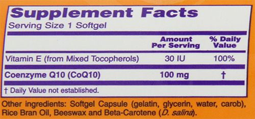 COQ10 100 MG 50 SOFGELS - NOW FOODS