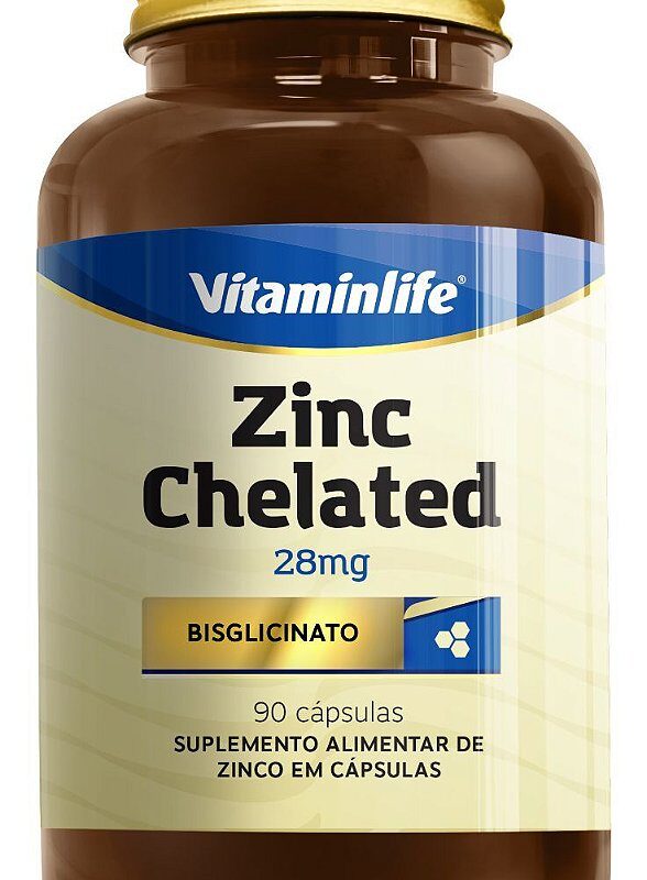 ZINCO CHELATED 28 MG 90 CÁPSULAS - VITAMIN LIFE