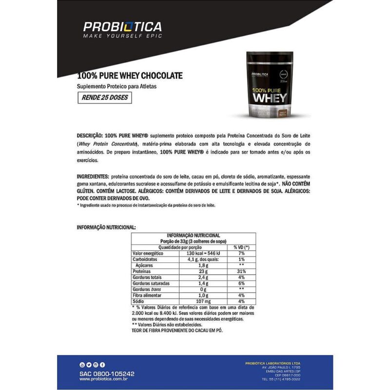 2X 100% PURE WHEY 825 GR - PROBIÓTICA