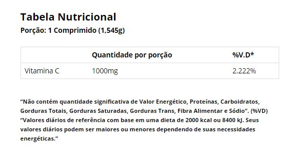 VITAMINA C 1000 MG 60 COMPRIMIDOS - VITAMINLIFE
