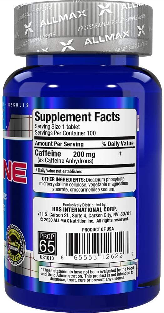 CAFEINA 200 MG 100 COMP - ALLMAX NUTRITION