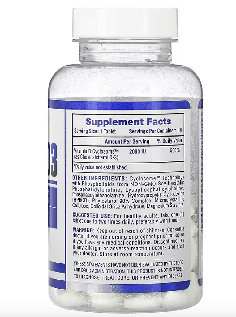 VITAMINA D3 2.000 UI 100 CAPS - HITECH
