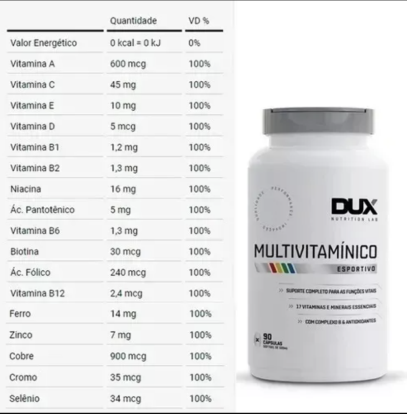 MULTIVITAMINICO 90 CAPS - DUX NUTRITION