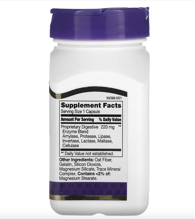 DIGESTIVES ENZYMES 60 CAPSULAS - 21ST CENTURY