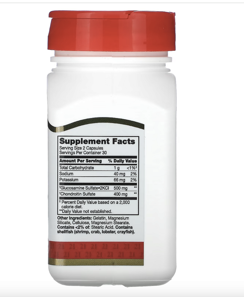 GLUCOSAMINE CHONDROITIN 250 MG 60 CAPS - 21ST CENTURY