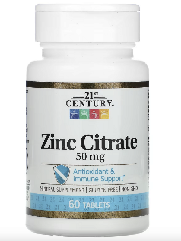 CITRATO DE ZINCO 50 MG 60 COMP - 21ST CENTURY