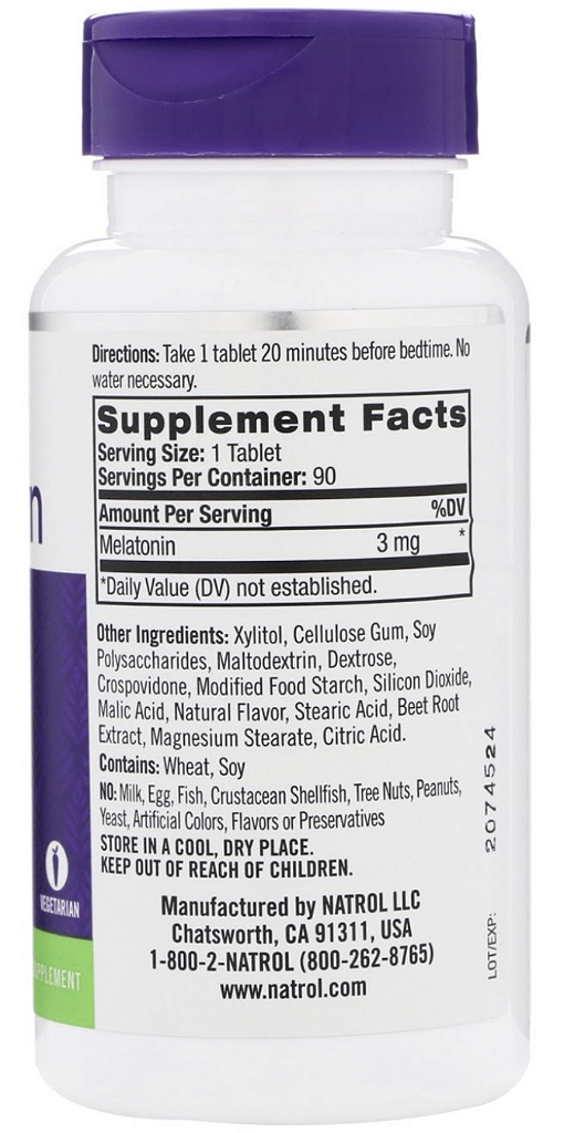 MELATONINA 3MG SLEEP FAST DISSOLVE 90 TABLETS - NATROL
