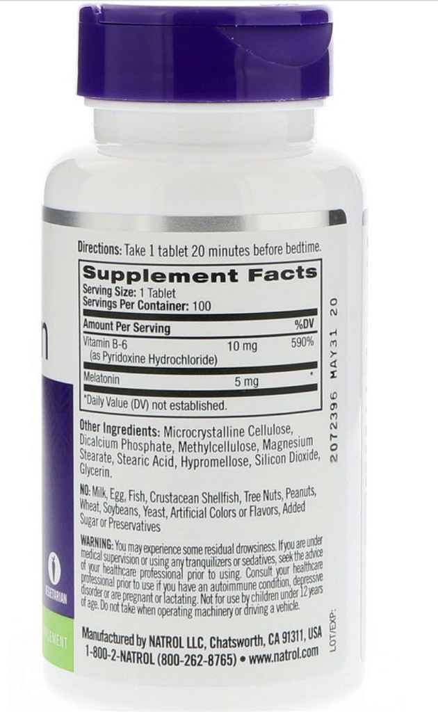 INDUTOR DE SONO... 5MG SLEEP TIME RELEASE 100 TABLETS - NATROL