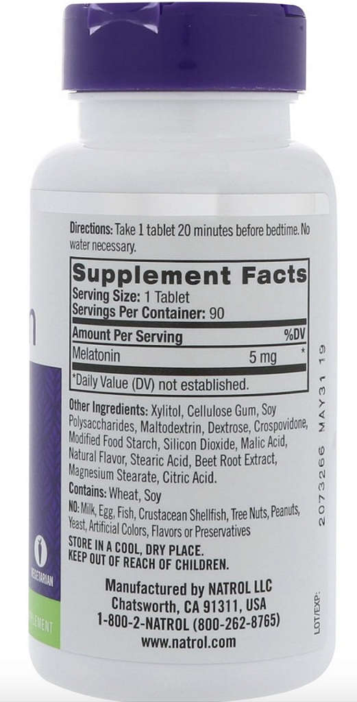 MELATONINA 5MG SLEEP EXTRA STRENGHT 90 TABLETS - NATROL