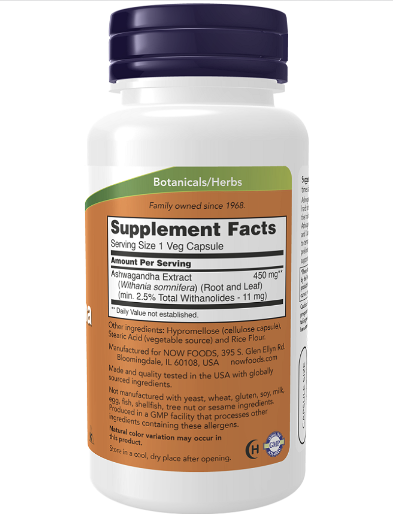 ASHWAGANDHA 450 MG 90 CAPS - NOW