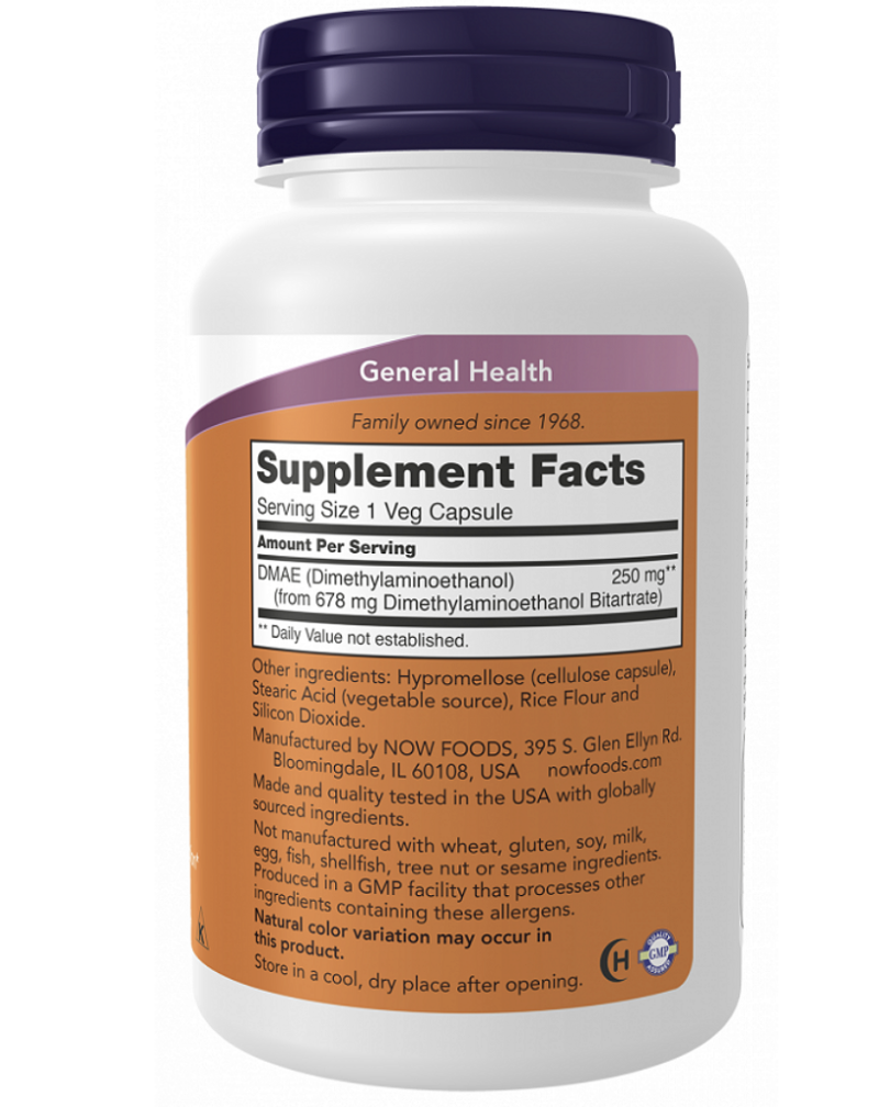 DMAE 250 MG 100 CAPS - NOW FOODS