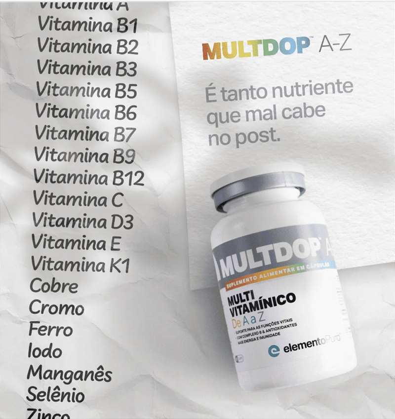 MULTDOP - MULTIVITAMINICO A-Z 60 CAPS - ELEMENTO PURO