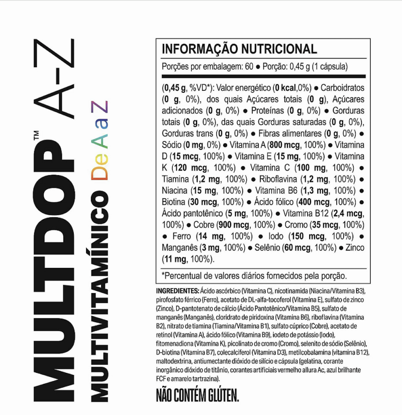 MULTDOP - MULTIVITAMINICO A-Z 60 CAPS - ELEMENTO PURO