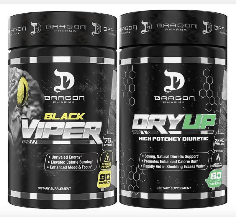 COMBO VIPER BLACK |90 CAPS + DRYUP 80 CAPS - DRAGON PHARMA