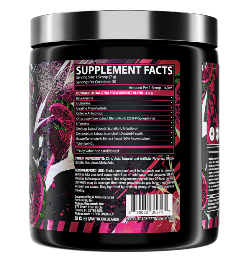 OUTRAGE ULTRA-STIM FRUIT PUNCH - NUTREX (IMPORTADO)
