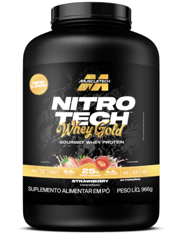 NITRO TECH WHEY GOLD 966 GR MORANGO - MUSCLETECH