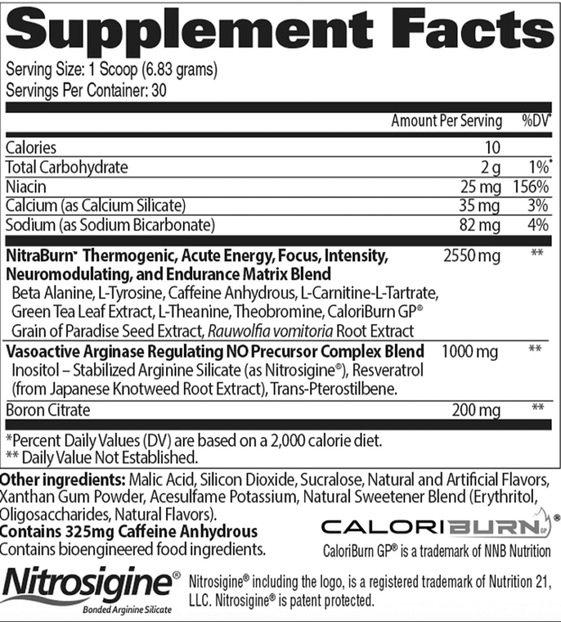 FOCUS | NIT-RA-FLEX| BURN 297 GRAMAS| 30 DOSES | IMPORTADO