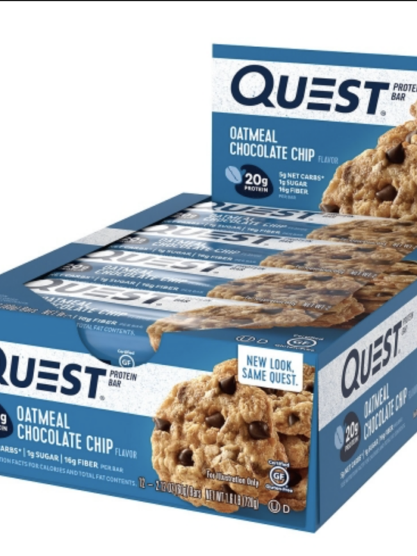 QUEST BAR 12 UNIDADES 60 GR (OATMEAL CHOCOLATE CHIP)