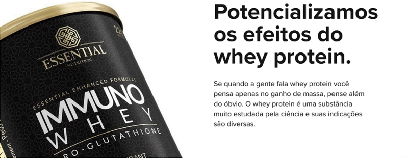 IMMUNO WHEY PRO GLUTATHIONE CACO NOVO LATA 465 GR - ESSENTIAL NUTRITION