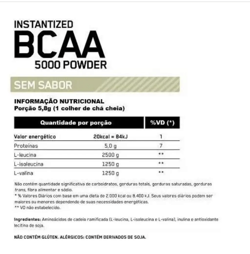 BCAA 5000 ON POWDER NEUTRO 345 GR - OPTIMUM NUTRITION