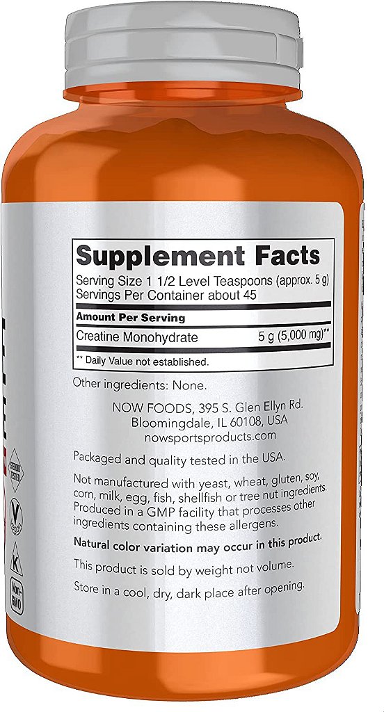 CREATINE MONOHYDRATE 227 GRAMAS - NOW FOODS