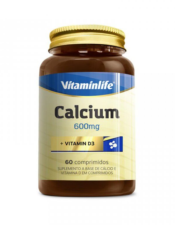 CALCIUM 600 MG + VITAMINA D3 60 CÁPSULAS - VITAMINLIFE