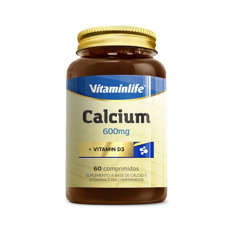 CALCIUM 600 MG + VITAMINA D3 60 CÁPSULAS - VITAMINLIFE