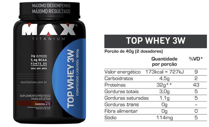 TOP WHEY 3W 900 GRAMAS - MAX TITANIUM (COMPROU E GANHOU)