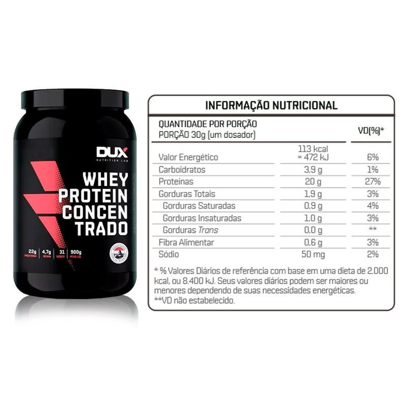 WHEY PROTEIN CONCENTRADO 900 GR - DUX NUTRITION