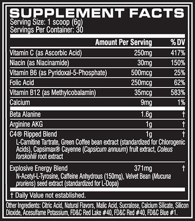 PRÉ-TREINO C4 RIPPED 30 DOSES - CELLUCOR