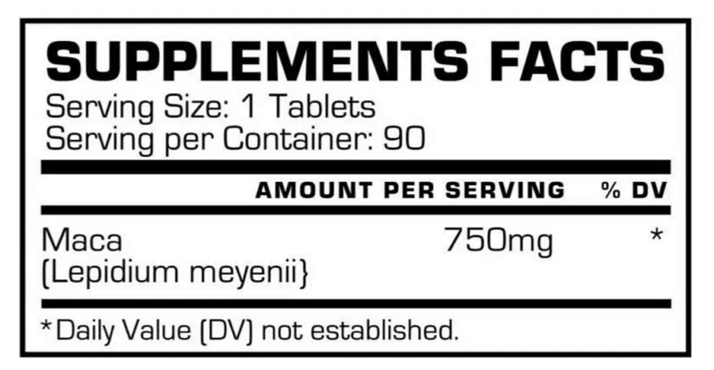 MACA 750 MG 90 TABLETS - BULL PHARMA