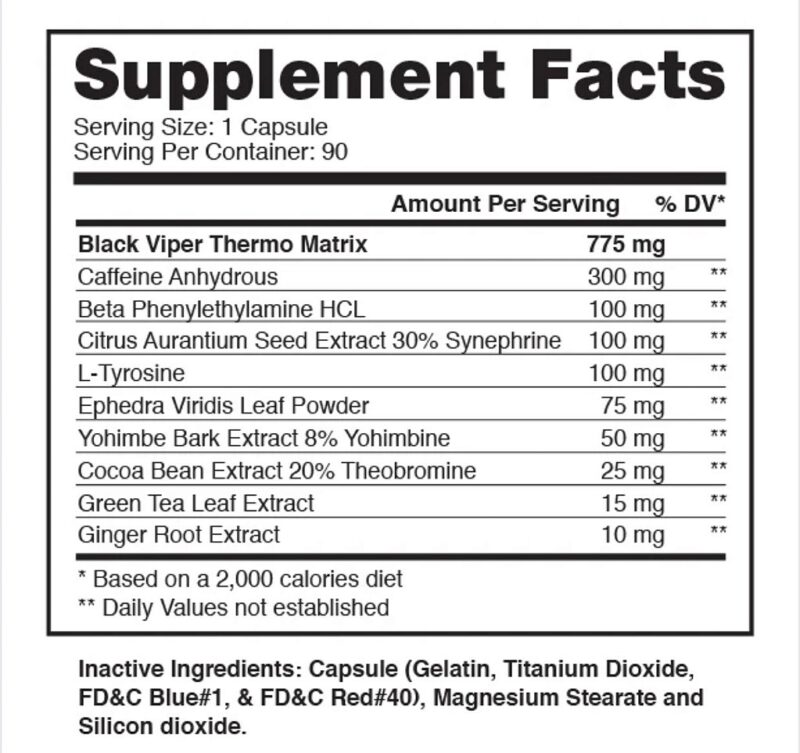 VIPER BLACK| 90 CÁPSULAS -DRAGON PHARMA