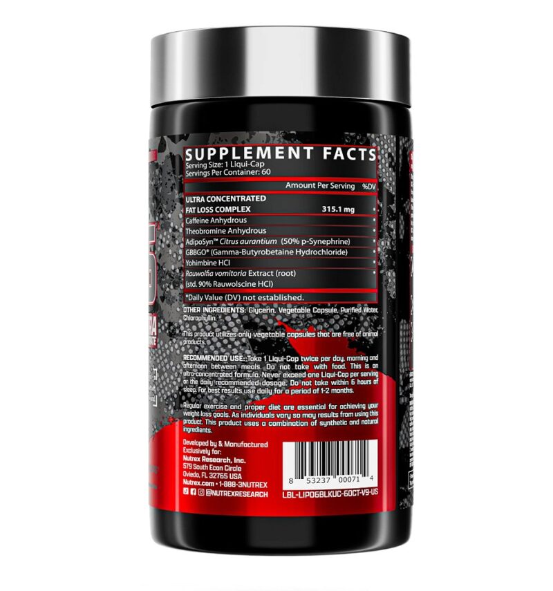 LIPO6| BLACK| UC ORIGINAL. (60 CÁPSULAS) - NUTREX