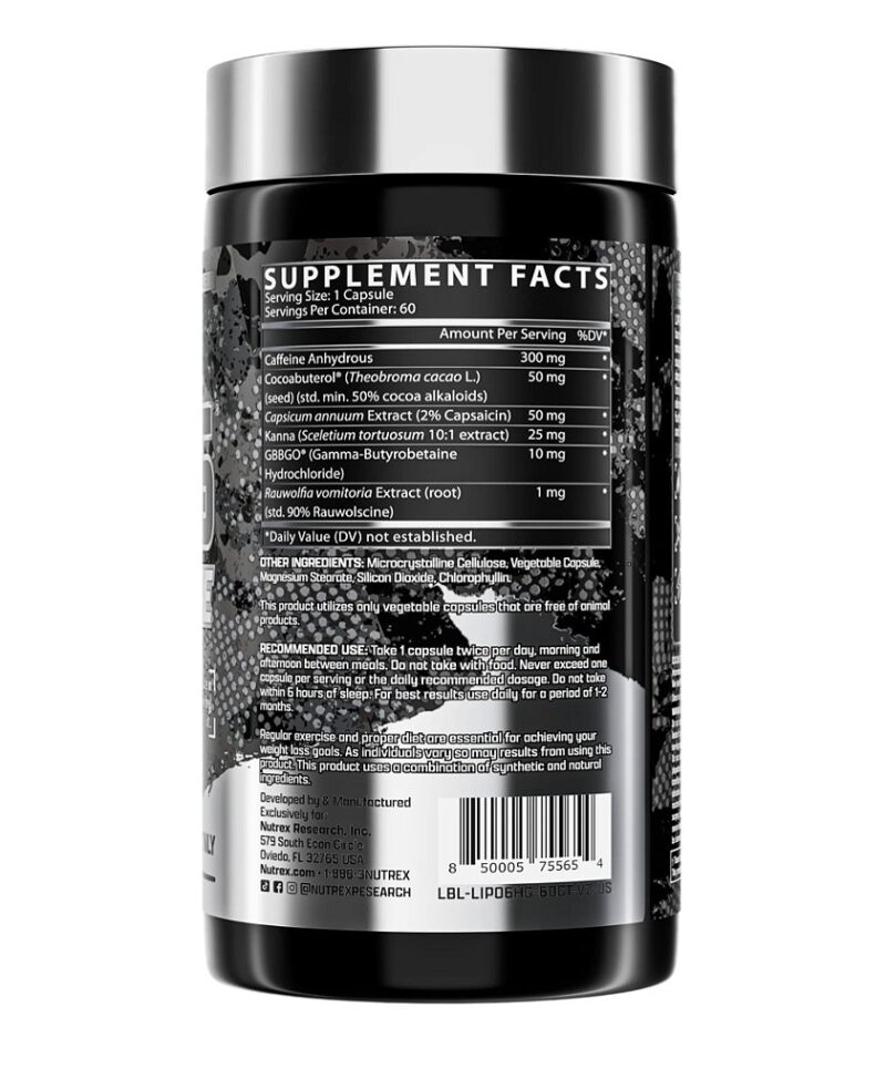 LIPO 6 HARDCORE 60 CÁPSULAS - NUTREX