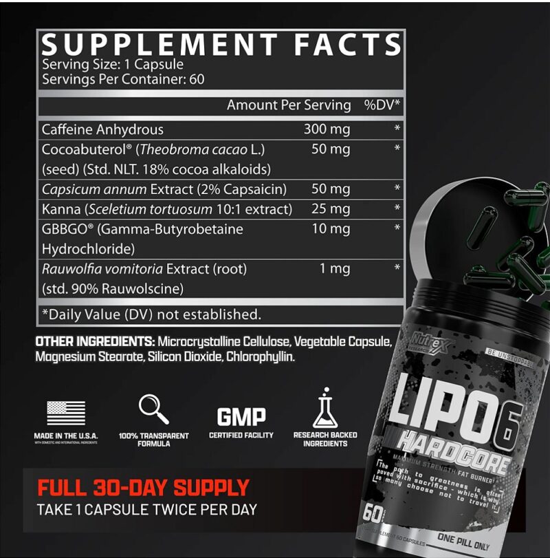 LIPO 6 HARDCORE 60 CÁPSULAS - NUTREX