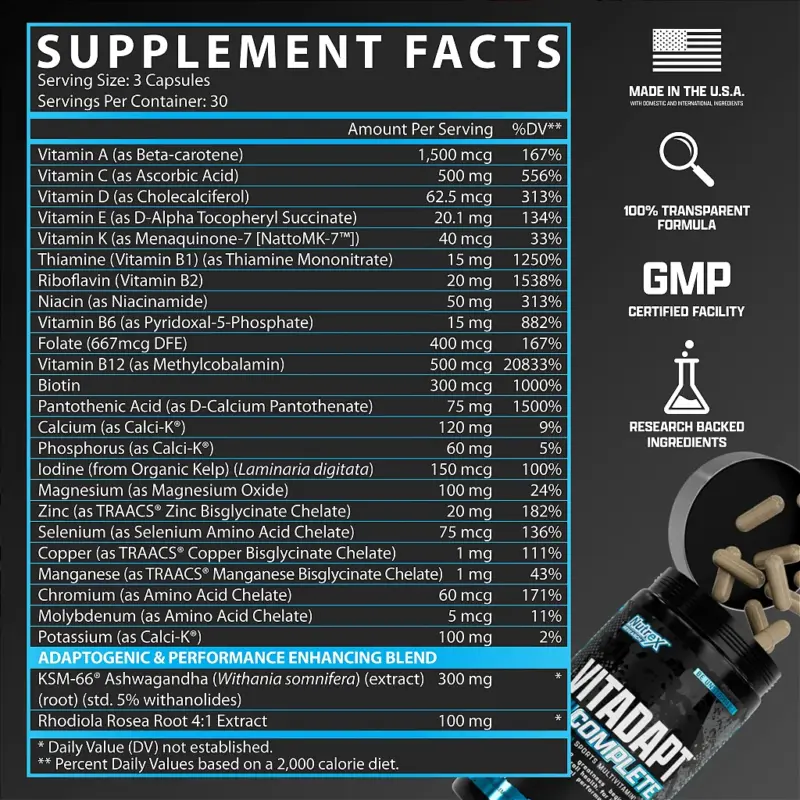 VITADAPT 90 CAPSULAS ( MULTIVITAMINICO IMPORTADO) - NUTREX